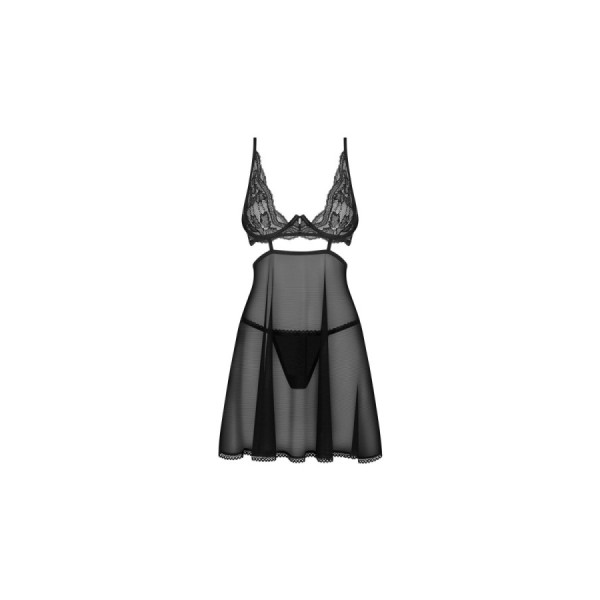Nutris babydoll et String - Noire